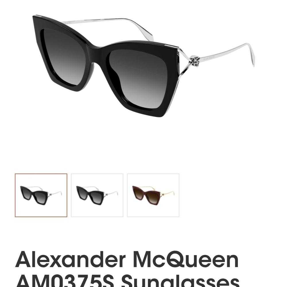Alexander McQueen Black Sunglasses Made In Italy. AM0375S 001 53/ 19 145 XL - Picture 11 of 11